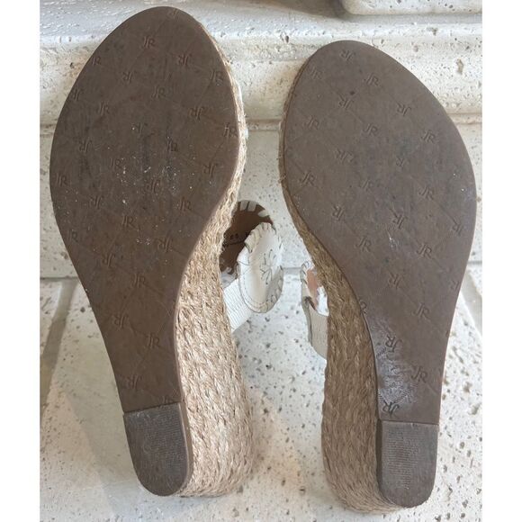 Jack Rogers Shelby White Leather Wedge Espadrille Slip On Sandals Size 8… - Picture 13 of 14